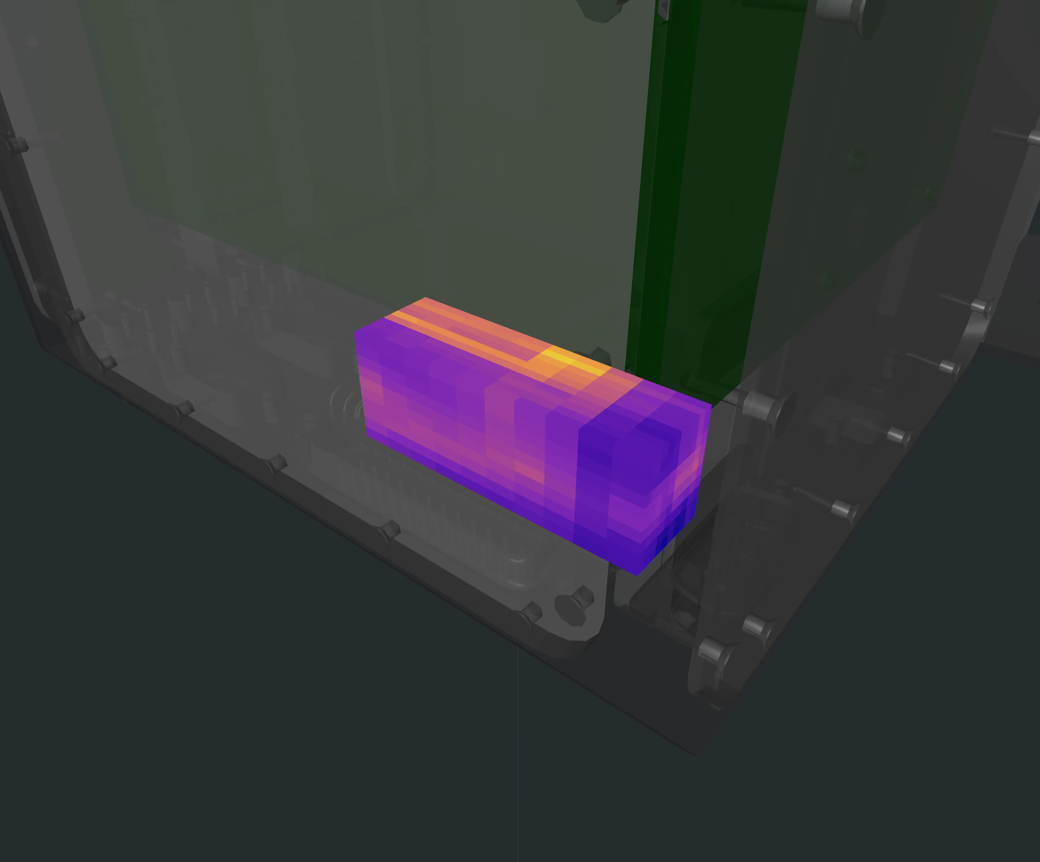 Sector Tool heat map with CAD model preview